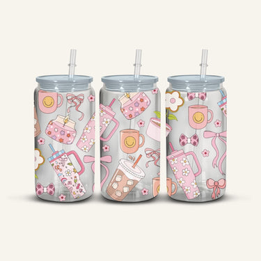 Pink Tumbler & Coffee Snowglobe Cup